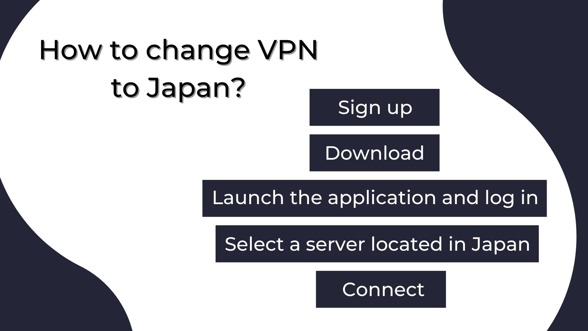 how to change vpn to japan - instructions in blue and white background how to change vpn to japan - instructions in blue and white background