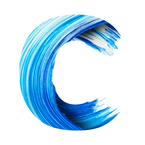 coinbase vpn - letter c painted with blue and white colours